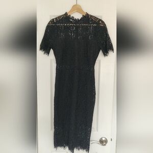 Lulu's Black Lace Mini Dress